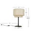 Lampe de table minimaliste à une lumière, abat-jour étagé en lin couleur avoine