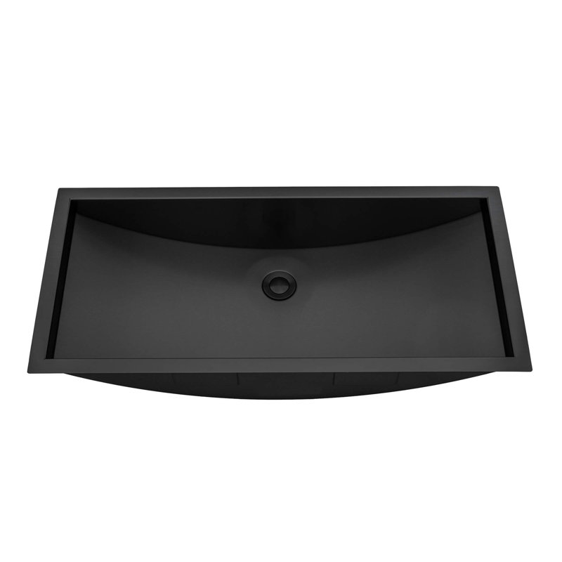 Ruvati 30 x 14 inch Stainless Steel Rectangular Bathroom Sink Undermount, Gunmetal Black