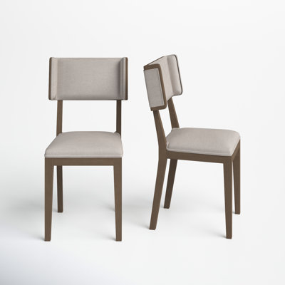 Maine Linen Upholstered Solid Wood Side Chair
