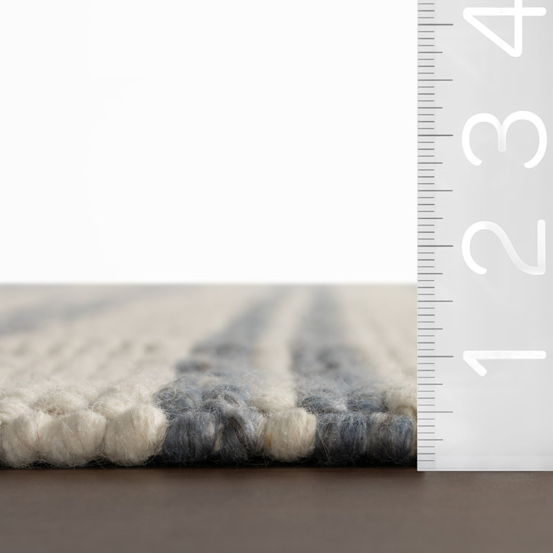 Venit Modern Striped Farmhouse Rug, Rectangle 5' x 8'