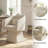 Swivel Barrel Accent Chair, Soft Chenille-Textured Fabric, 360° Swivel, Deep Cushioned Seat-1869266524