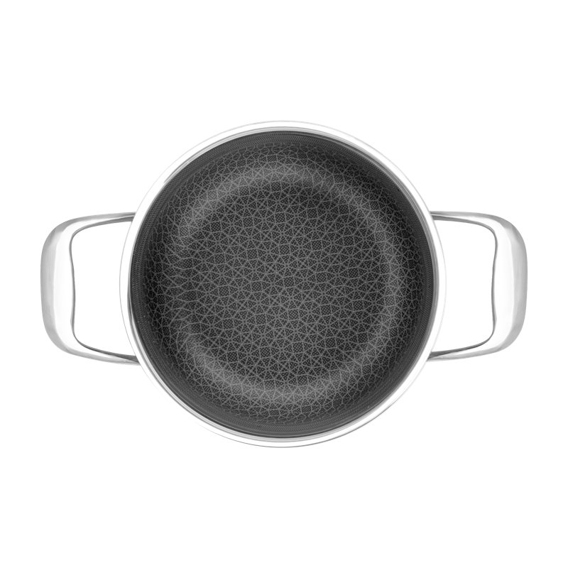 DiamondClad 3-Quart Hybrid Nonstick Stainless Steel Pot with Lid