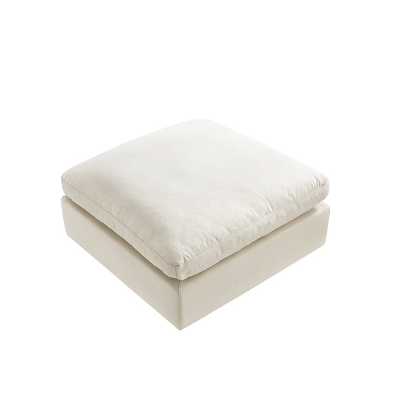 Upholstered Ottoman, White