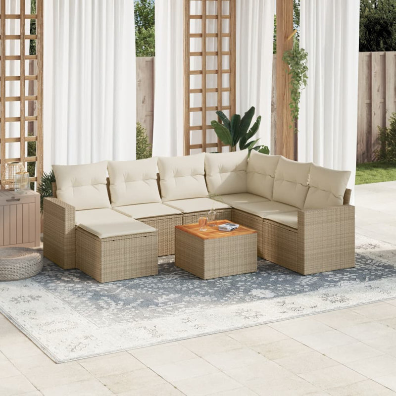Ensemble de canapé de jardin Vidaxl beige