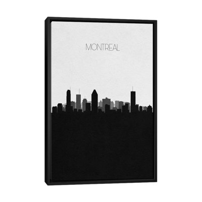 Montreal, Canada City Skyline 1 Piece Single Picture Frame and Floater Frame Wall Art on Canvas