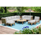 Huntington 12 Piece Teak Sectional Seating Group with Sunbrella Cushions