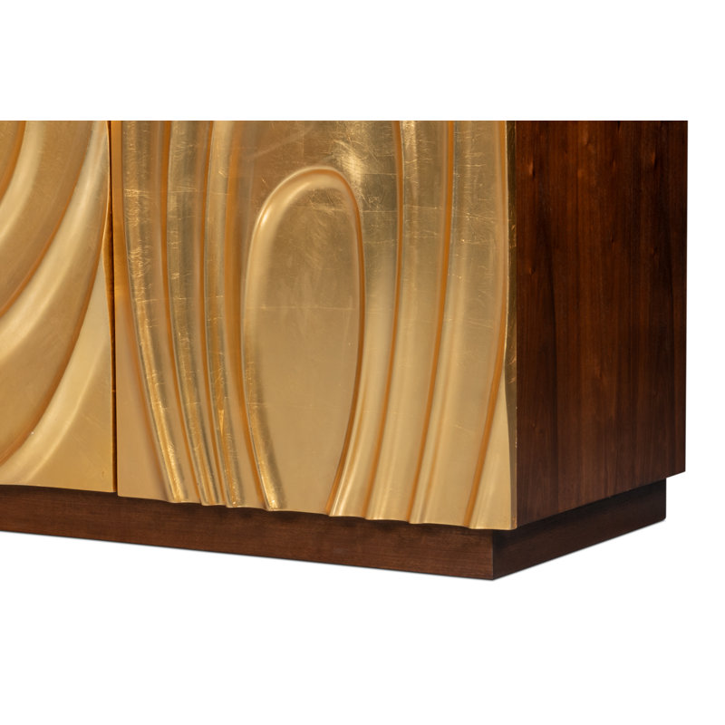Capriole 86'' W Solid Wood, Brown/Gold