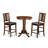 3 Piece Counter Height Dining Table Set Contains a Round Wooden Table with Pedestal and 2 Leath-2012709539-2012709540