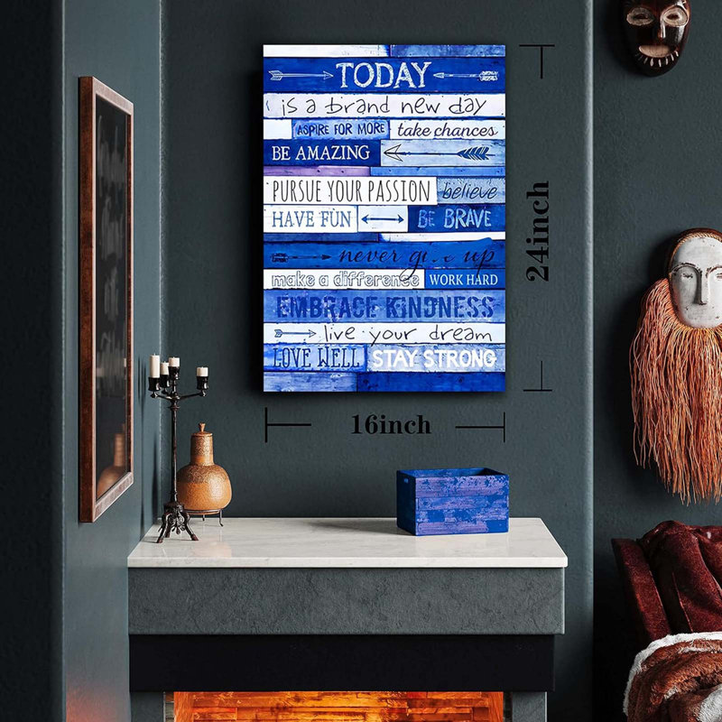 Wrapped Canvas Print, Blue, 60 cm H x 40 cm W