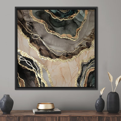 "Abstract Luxury Gold Marble Alco", reproduction d'art sur toile de haute qualité