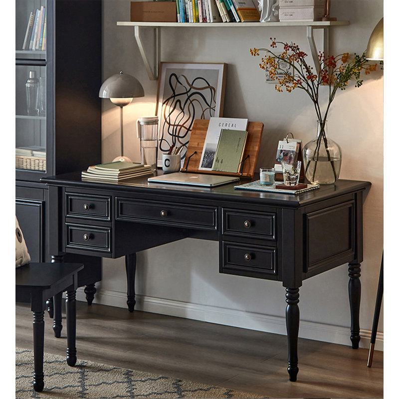 Bureau pratique à domicile avec cinq tiroirs, 29.9" H x 51.2" W x 27.6" D