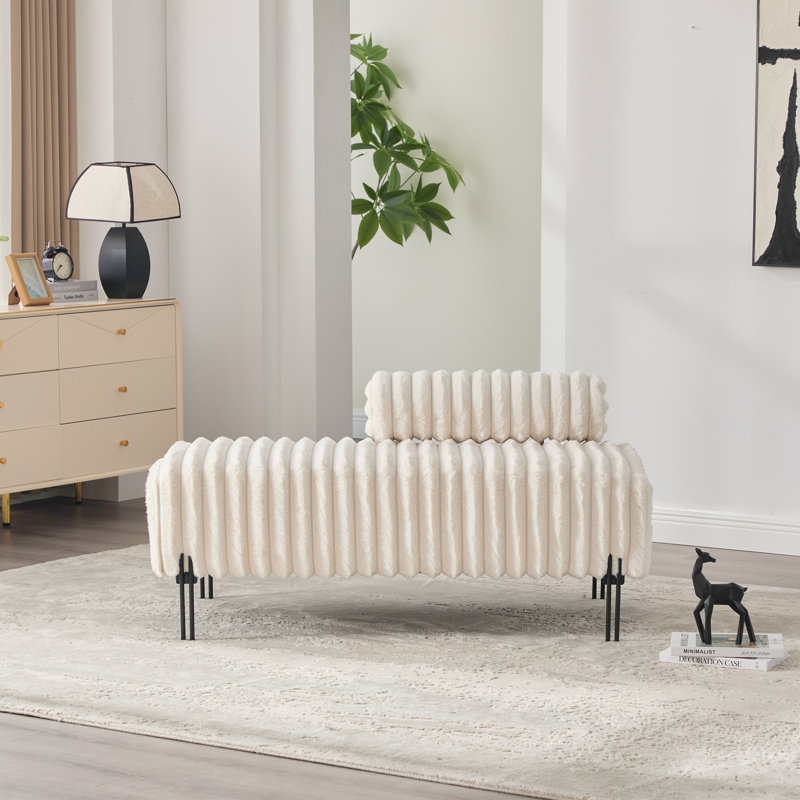 Banc rembourré l 49,6 po, Beige