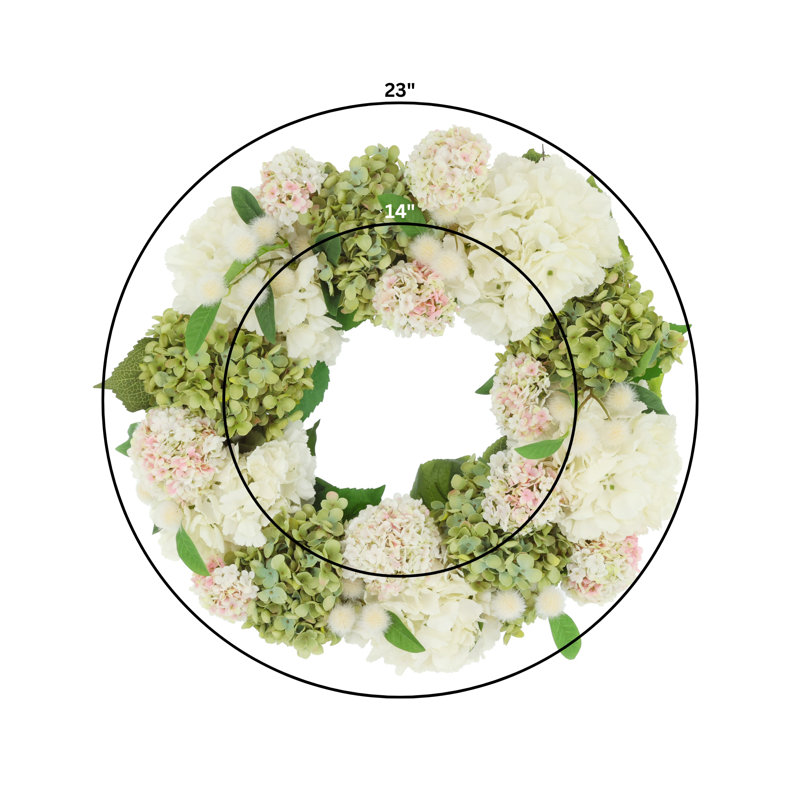 23" Hydrangea Spring Wreath