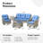 Harper 6 - Person Outdoor Seating Group with Cushions and Solar Powered Coffee Table-482057005