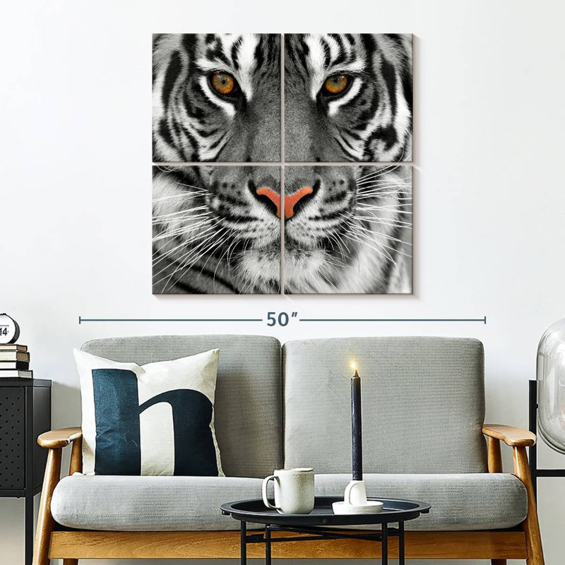 Brampt Staring Tiger, 32" H x 32" W