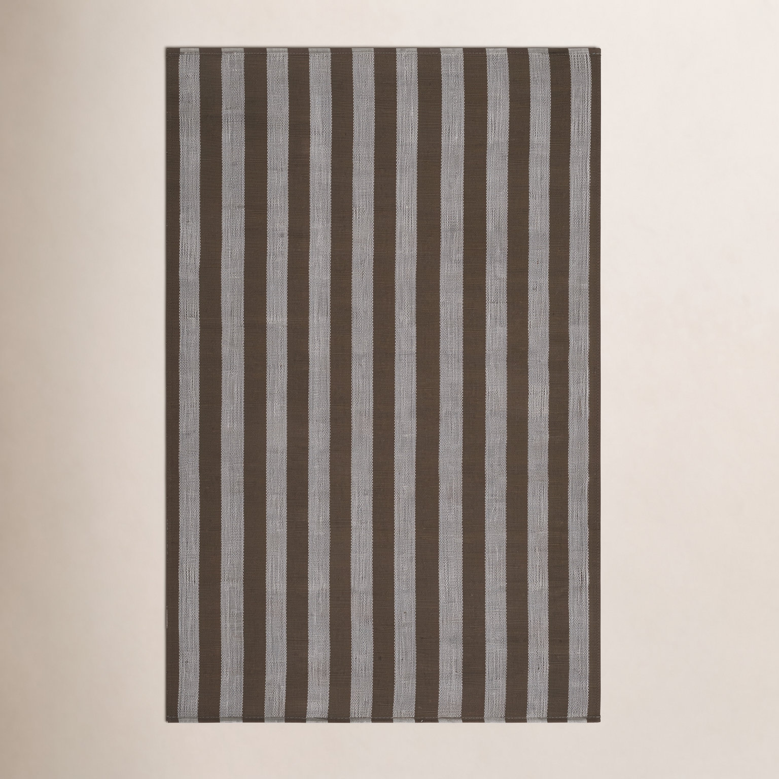 Jeanette Hand-Woven Striped Rug, Brown, Rectangle 8' x 10'
