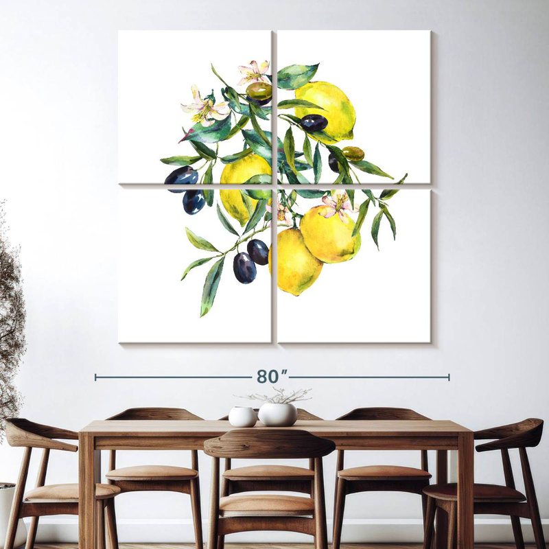 Yarlin Summer Olives And Lemons, 74" H x 74" W
