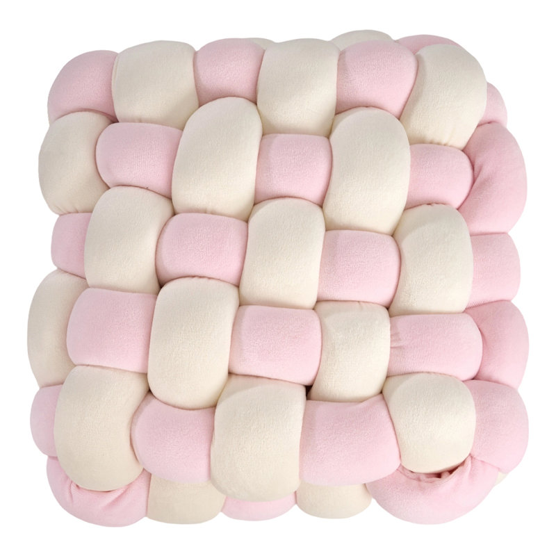 Woven Comfort Seat Cushion, Cream/Pink