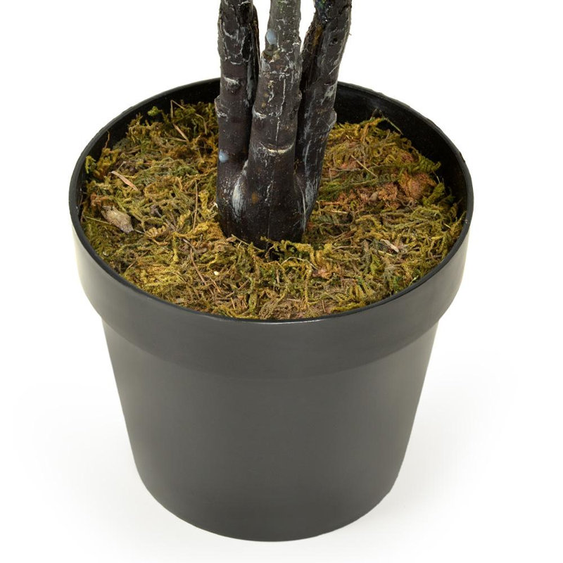 130 cm H Faux Fiddle Leaf Fig Tree Plant in Stone and Plastic Pot