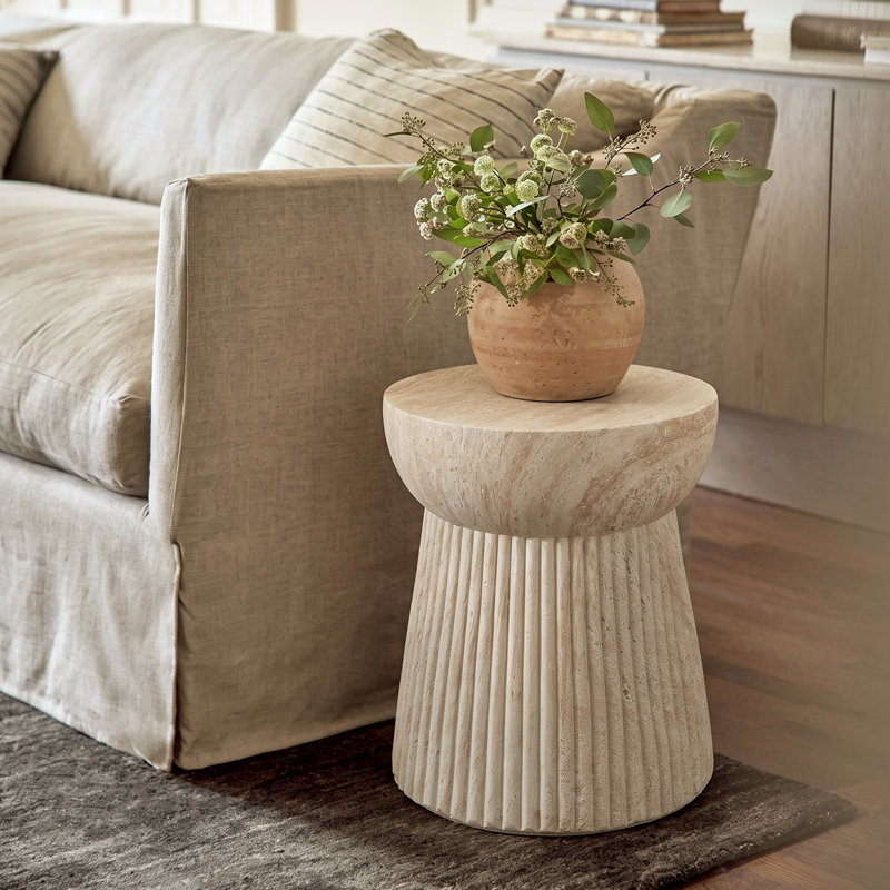 Table d'appoint, Travertin