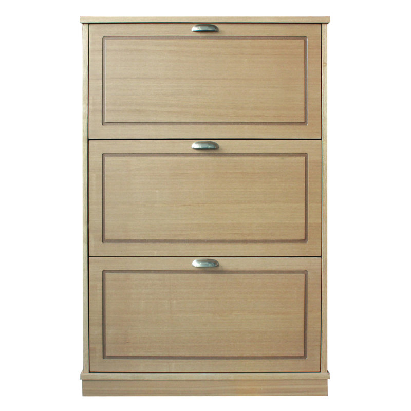 Collman 12 Pair Flip Down Shoe Storage, Mission Oak