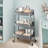 Metal Cart, 3 Tier Rolling Cart With Lockable Wheels,Utility Cart with Wheels,Bathroom Cart,Salon Trolley Cart,Kitchen Storage Cart-49604650