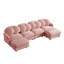 Grand canapé d'angle à compression, canapé modulaire moderne en chenille rose pour la maison-606064915