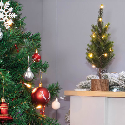 Burnell 30Cm H Slender Green Pine Christmas Tree with Colour Changing Lights