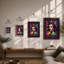 Neon Portrait Abstracted Modern - Print-580825581-580825577