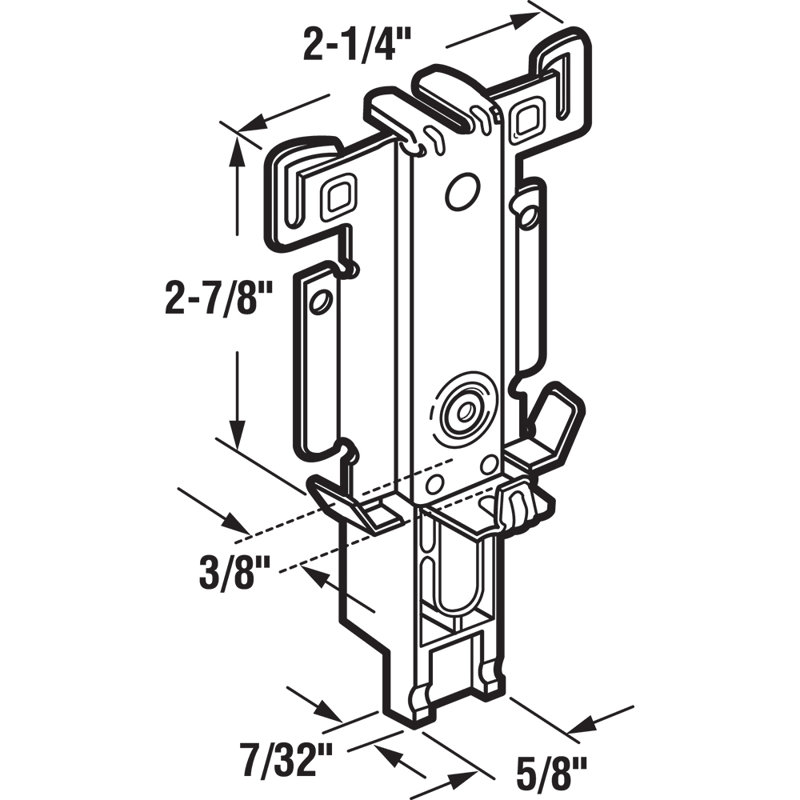 Guide de porte de garde-robe à panneau Prime-Line, pour portes Acme, gauche et droite, dans l'ensemble (1 ensemble), Gris