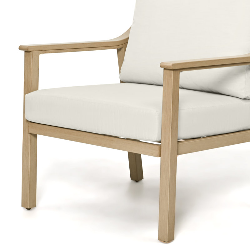 Ensemble de conversation d'extérieur en aluminium avec canapé 4 pièces Vishali, Beige, Beige