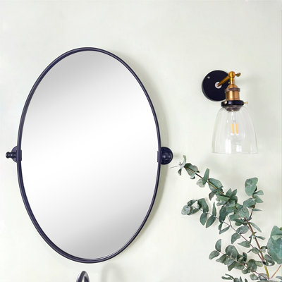 Luecinda Shatterproof Oval Metal Framed Wall Mirror