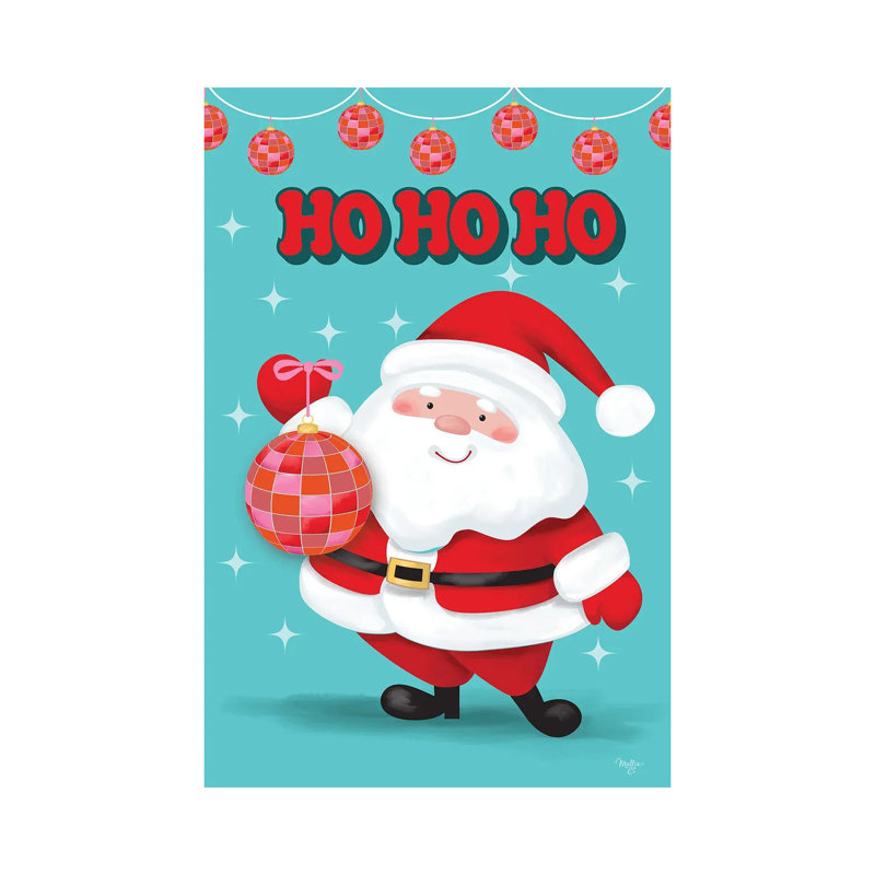 «Disco Ball Santa», reproduction d'art sur toile tendue, H 18 po x l 12 po, Toile tendue, Ne s’applique pas