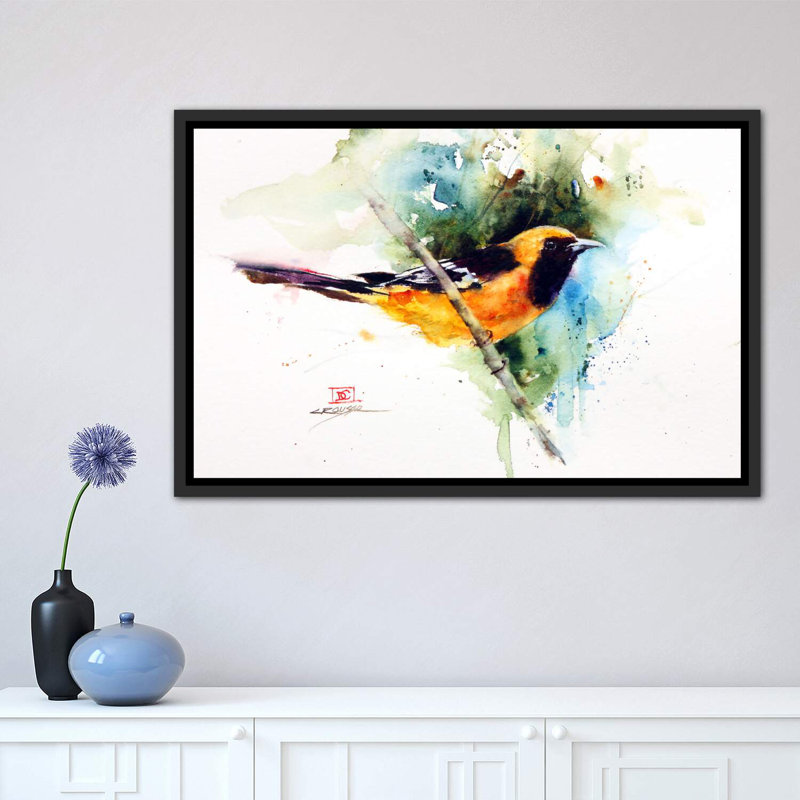«Bird», reproduction d'art encadrée, Toile tendue, H 18 po x l 26 po x P 1,5 po