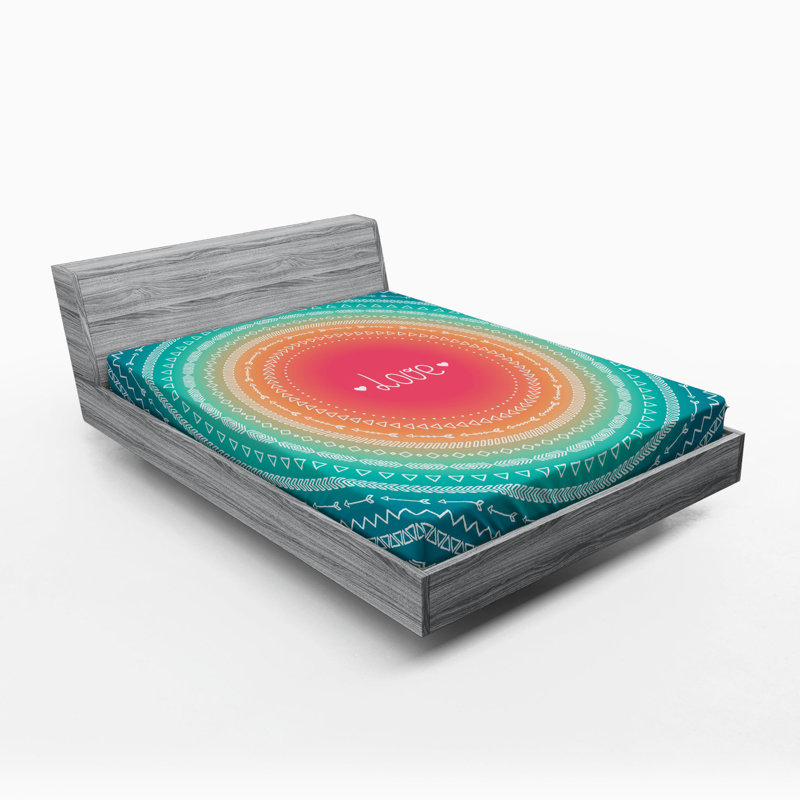 Microfiber Geometric Fitted Sheet, Full Fitted Sheet