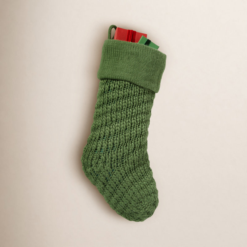 Chaussette de Noël brodée Personality, Vert