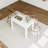 47 inch High Gloss Dining Table, White Gloss 1.57 inch Thick Kitchen Table