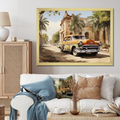 " Orange Classic Cuban Car "