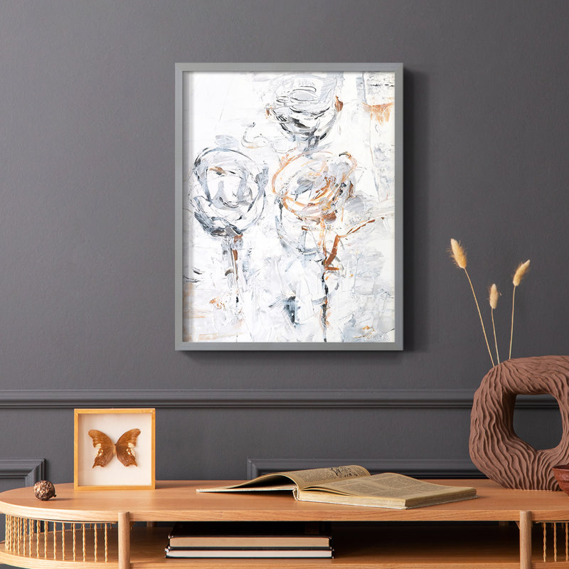 Printemps, fleurs sauvages I, reproduction encadrée - bois massif, Cadre simple blanc, H 14 po x l 11 po