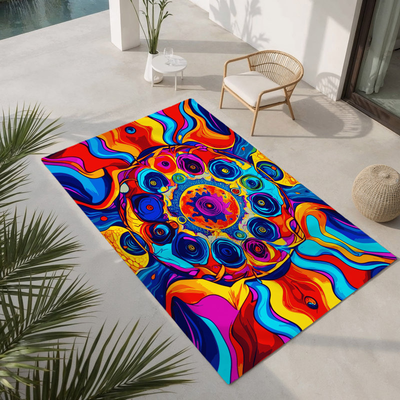 Tapis d'intérieur et d'extérieur Stellar Bloom, Rectangulaire 8 pi x 10 pi