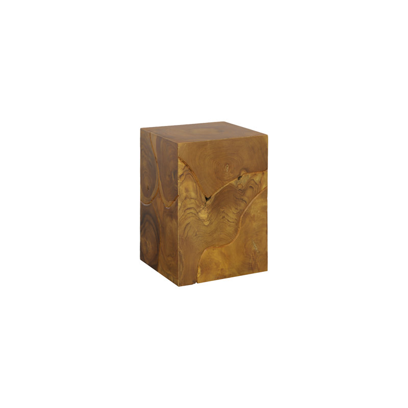 Slice Natural Teak Stool, Square