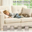 2-Seater Corduroy Sofa with 2 Throw Pillows, Deep-Seated Upholstered Couch with Square Arms-554044276