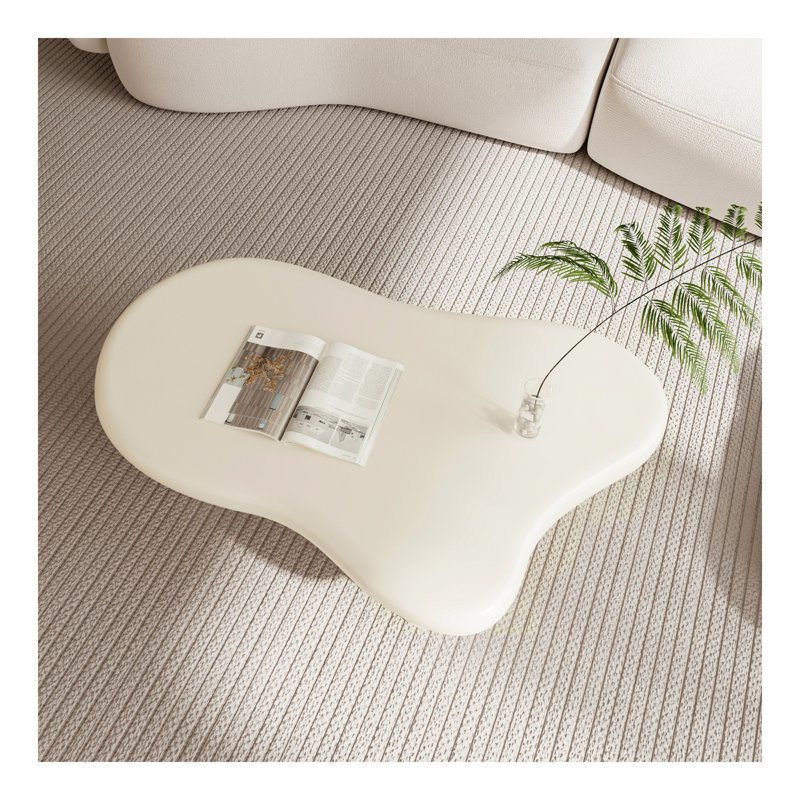 Table basse de 40 pouces en forme de nuage pour le salon, beige