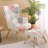 Bohemian Style Accent Chair With Ottoman Set, Patchwork Linen Fabric,330Lbs Capacity-1891844282