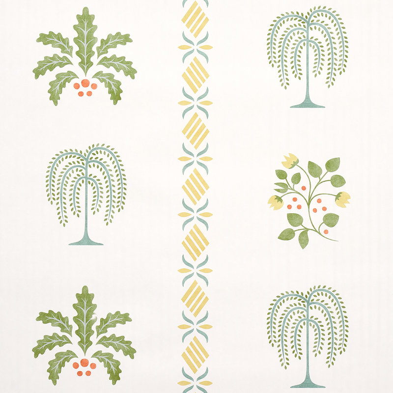 Willard House Stencil Wallpaper, Green
