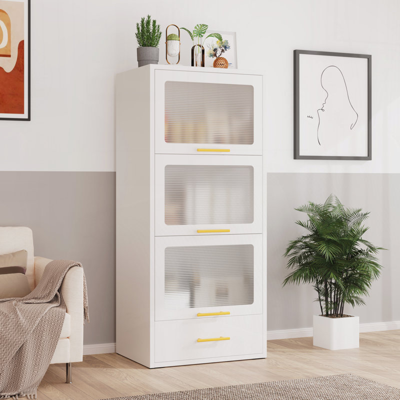 Armoire de rangement en métal, Blanc