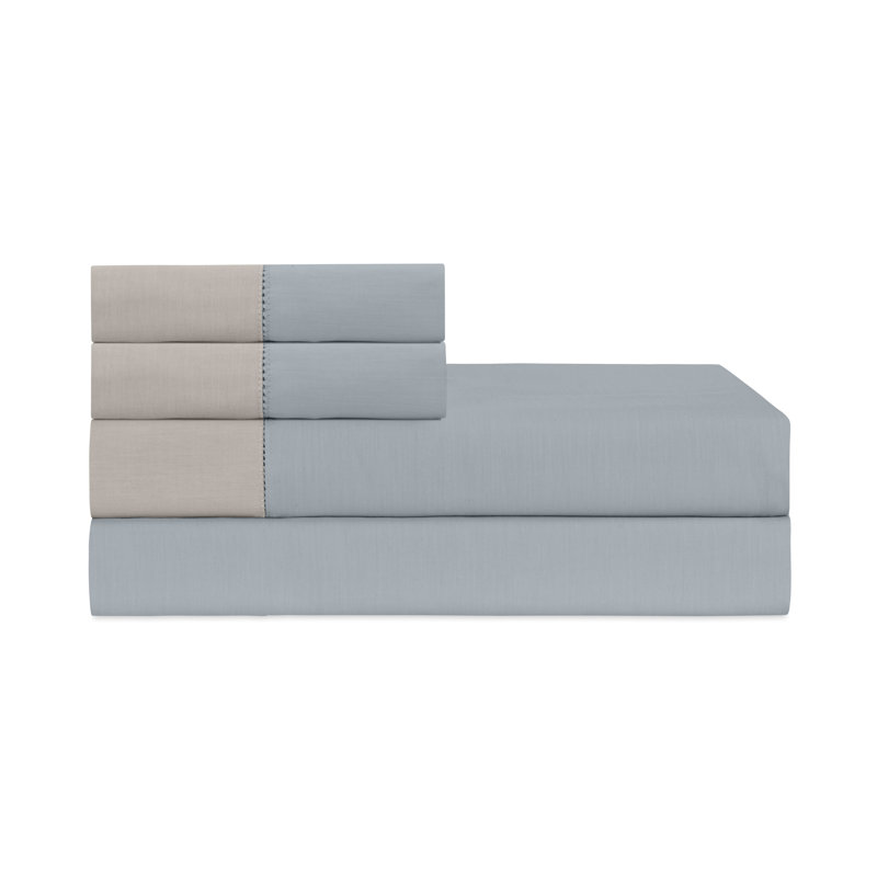 Doppio Sateen Sheet Set, Sky Blue SC, Twin Sheet Set