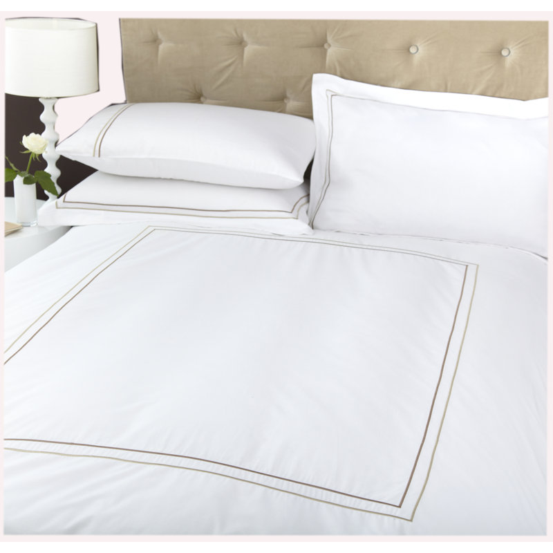 Metro Lane Durazo Duvet Cover Set with Pillowcases, Single - 1 Standard Pillowcase, White/Grey