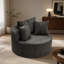 Oversized Round Swivel Accent Chair with Plush Upholstery and Matching Pillows for Cozy Lounging Comfort-1865586522