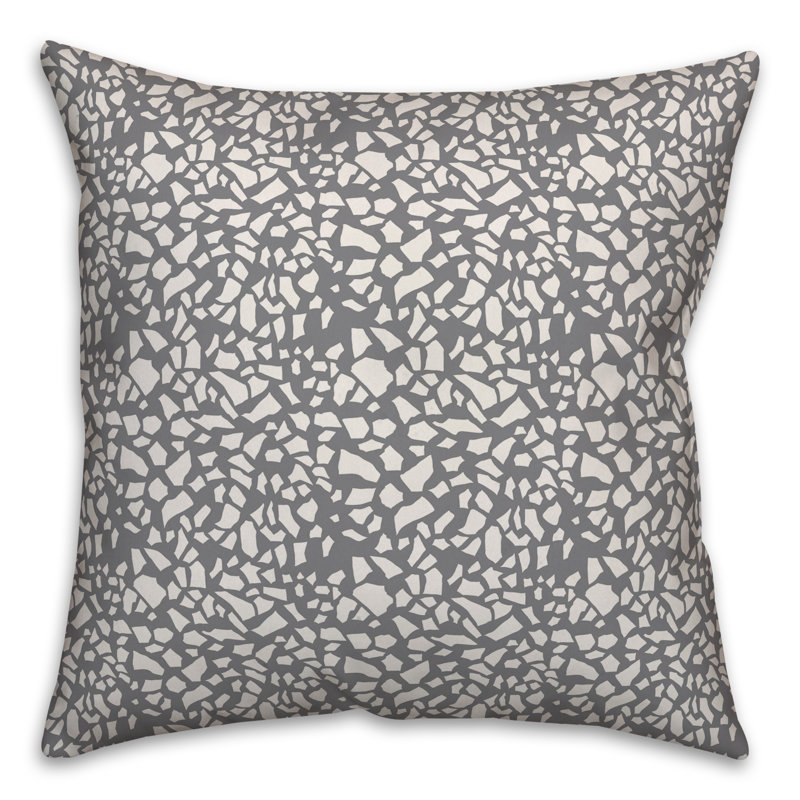  Coussin Dash, 20 po x 20 po, Gris / blanc géométrique 2